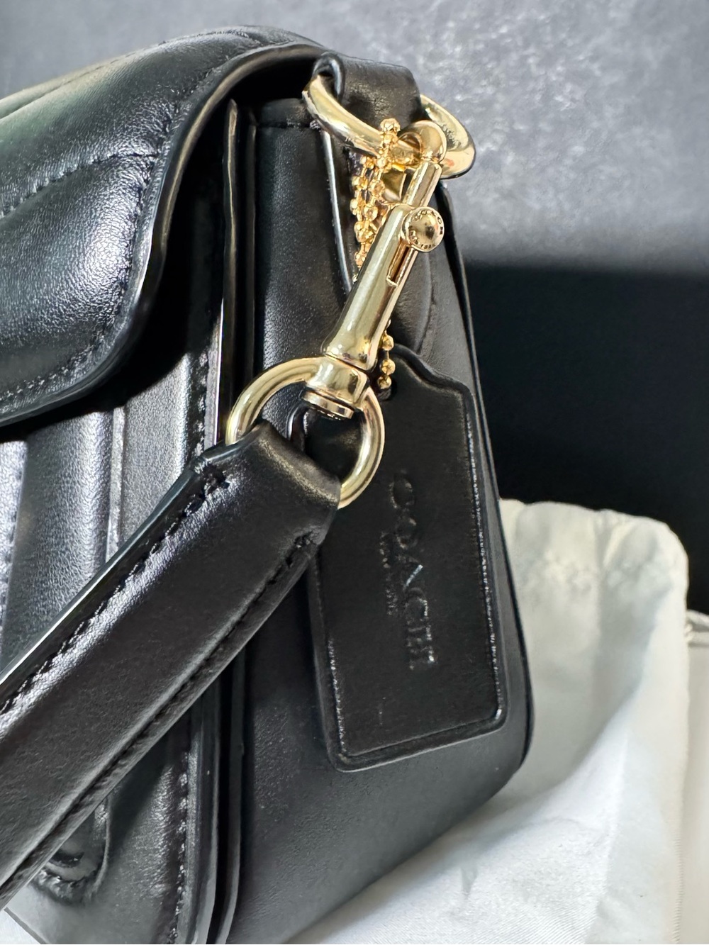 Coach Georgie Shoulder Bag with Puffy Quilting in Black - Picture 3 of 12